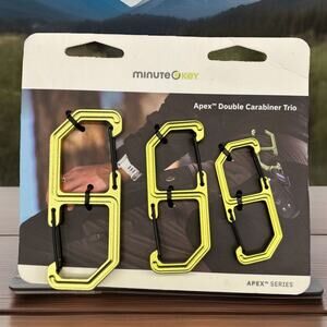 Apex Double Carabiner Trio Aluminum Anodized Gold Minute Key 6061 Aluminum {E}